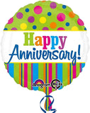 BGC anniversary foil balloon with shiny gold finish, featuring celebratory lettering and decorative design for special occasions.