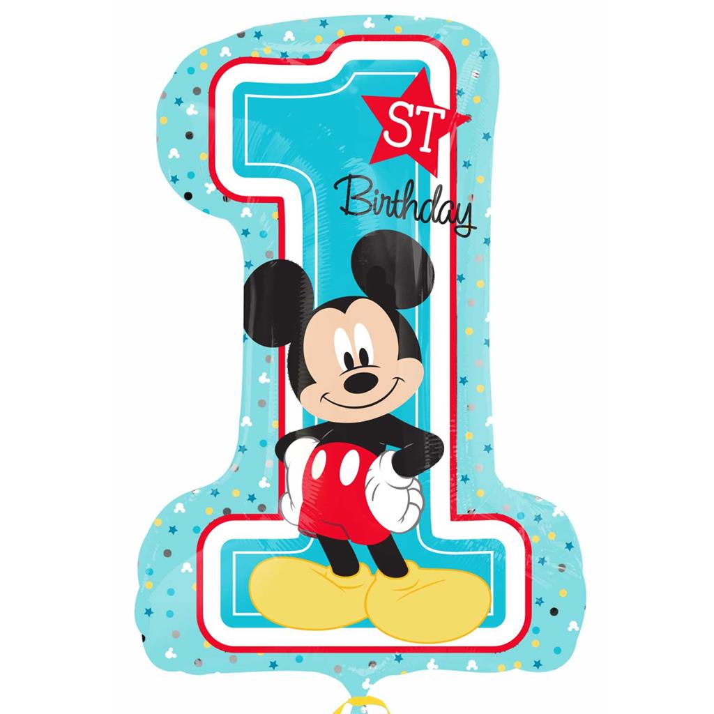 Disney Mickey Mouse foil balloon by BGC, featuring a colorful Mickey Mouse design on shiny foil surface.