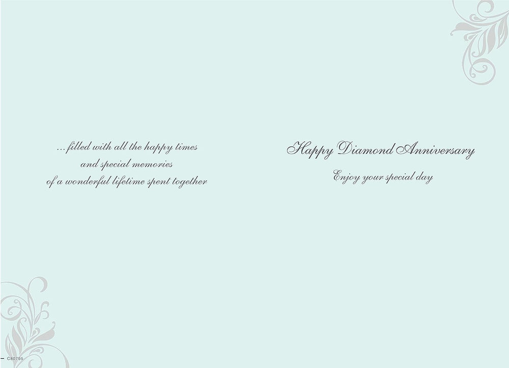 BGC 60th Diamond Anniversary greeting card with elegant design and sparkling accents, celebrating a special milestone.