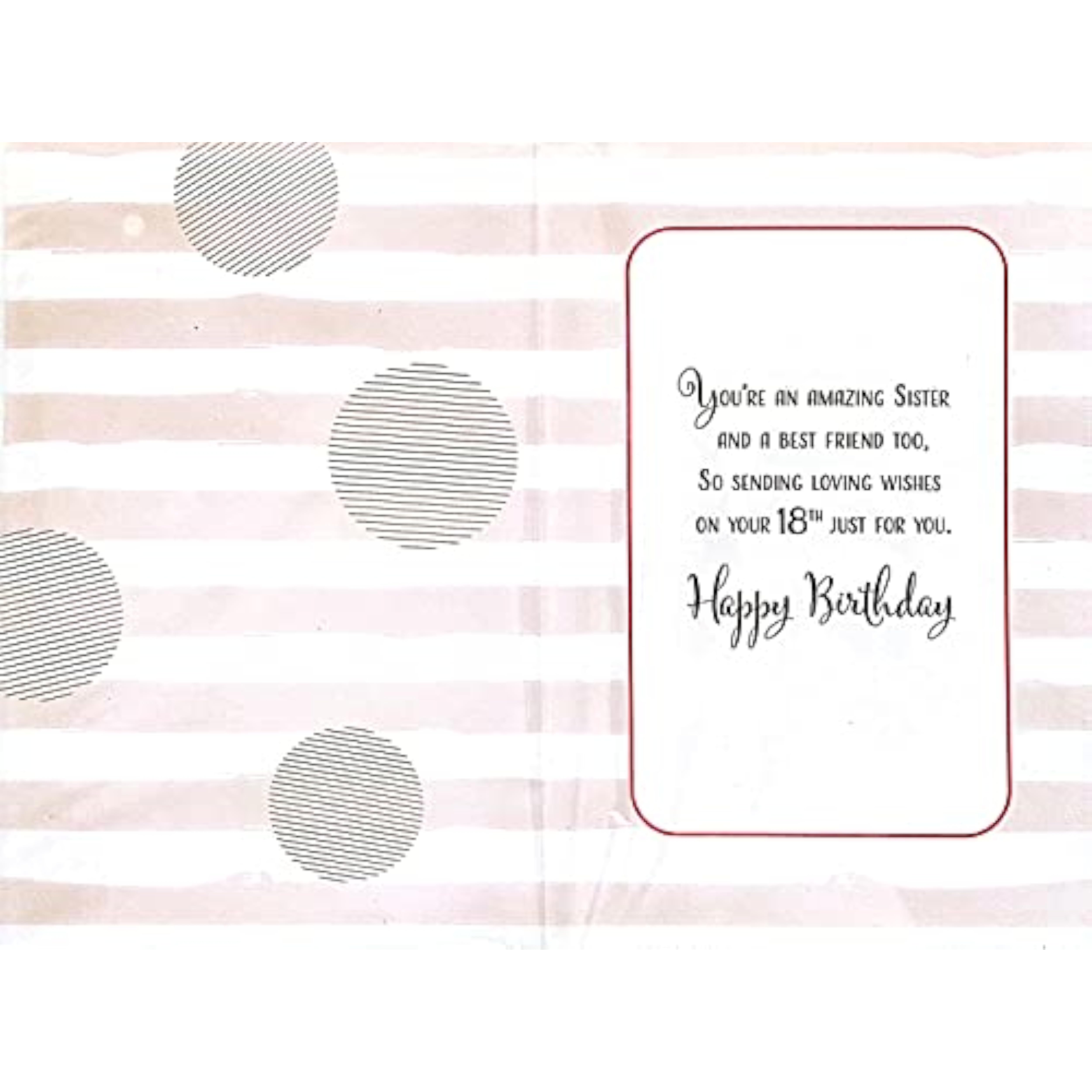 BGC Sister You're 18 Birthday Card featuring colorful floral design and playful text for celebrating her special day
