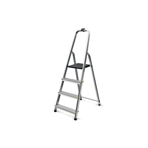Slingsby Aluminium 4 Tread Platform Step Ladder (Platform Sits 770mm Above The Floor) 150Kg Capacity - 405006 DD