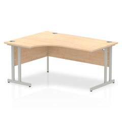 Dynamic Impulse 1600mm Left Crescent Desk Maple Top Silver Cantilever Leg I000365 DD