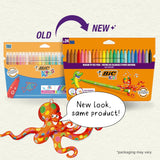 BIC Kids Couleur felt tip colouring pens in assorted colours, 24-pack, ideal for children's art and craft projects.