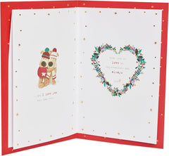 Boofle Holding Bouquet Wife Christmas Card