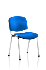 ISO Stacking Chair Blue Fabric Chrome Frame BR000068 DD