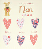 Boofle Birthday Card For Nan With Envelope - Cute Design Holding A Heart