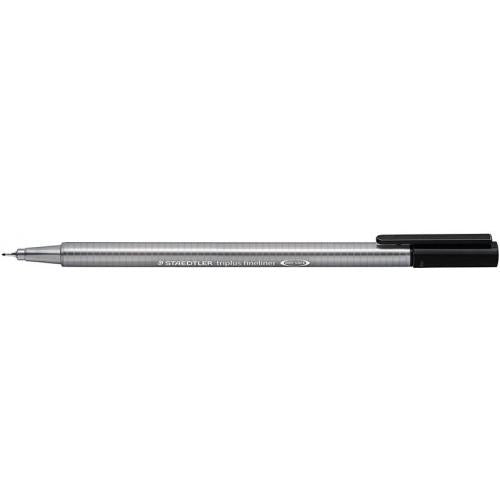 Staedtler Triplus Fineliner Pen 0.8mm Tip 0.3mm Line Black (Pack 10) 334-9