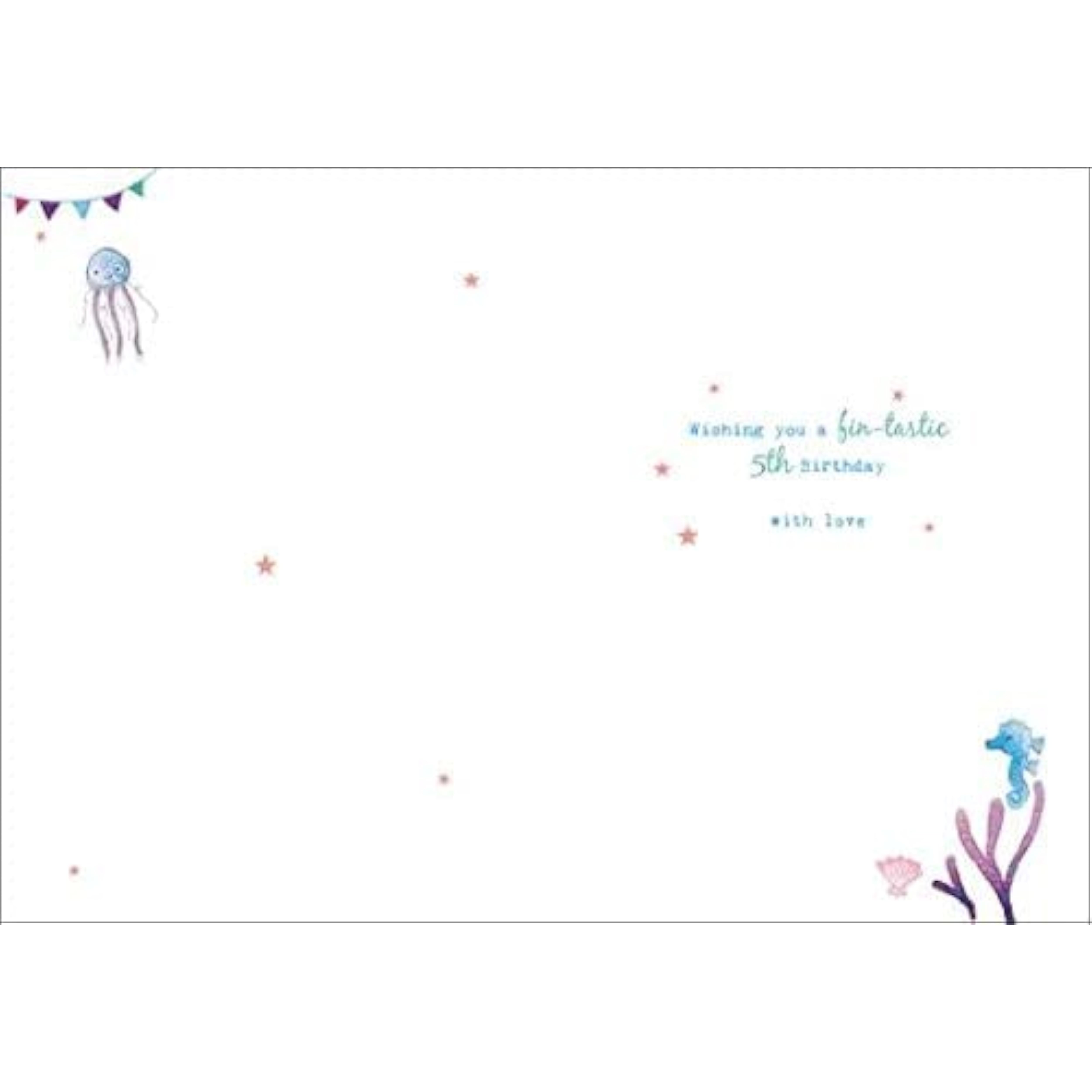 The Great British Card Company Artistic 'Age 5' Female Birthday Greeting Card - Magical Mermaids - With a Flittered Finish - For Her