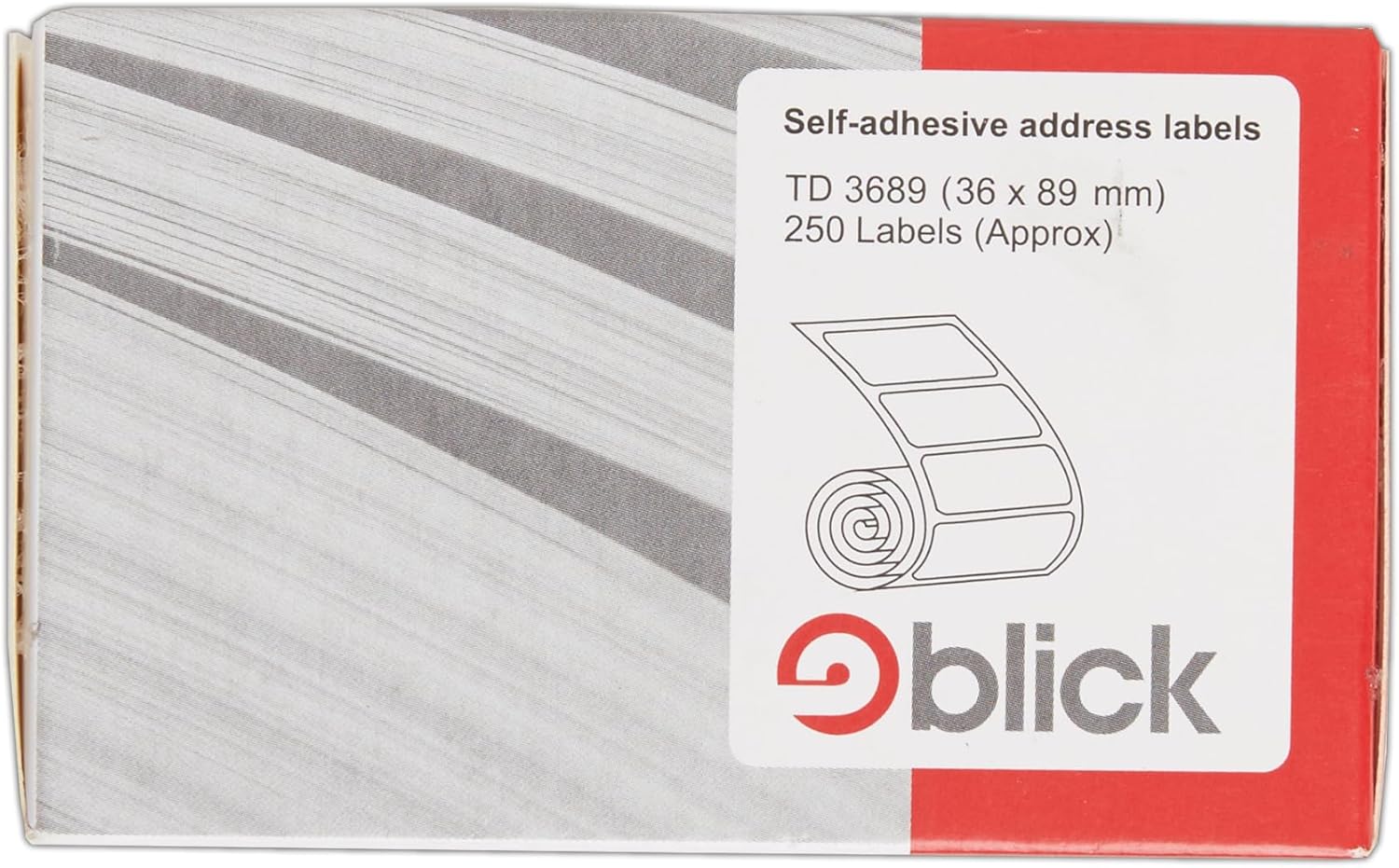 Blick White Typist Labels, 36mm x 89mm self-adhesive address stickers, 250-pack for home, office, and school use.