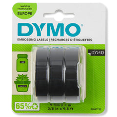 Dymo Embossing Tape 9mmx3m Black (Pack 3) S0847730