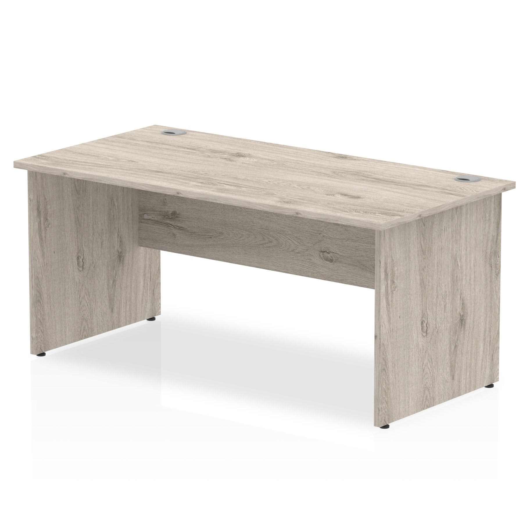Impulse 1600 x 800mm Straight Desk Grey Oak Top Panel End Leg I003089 DD
