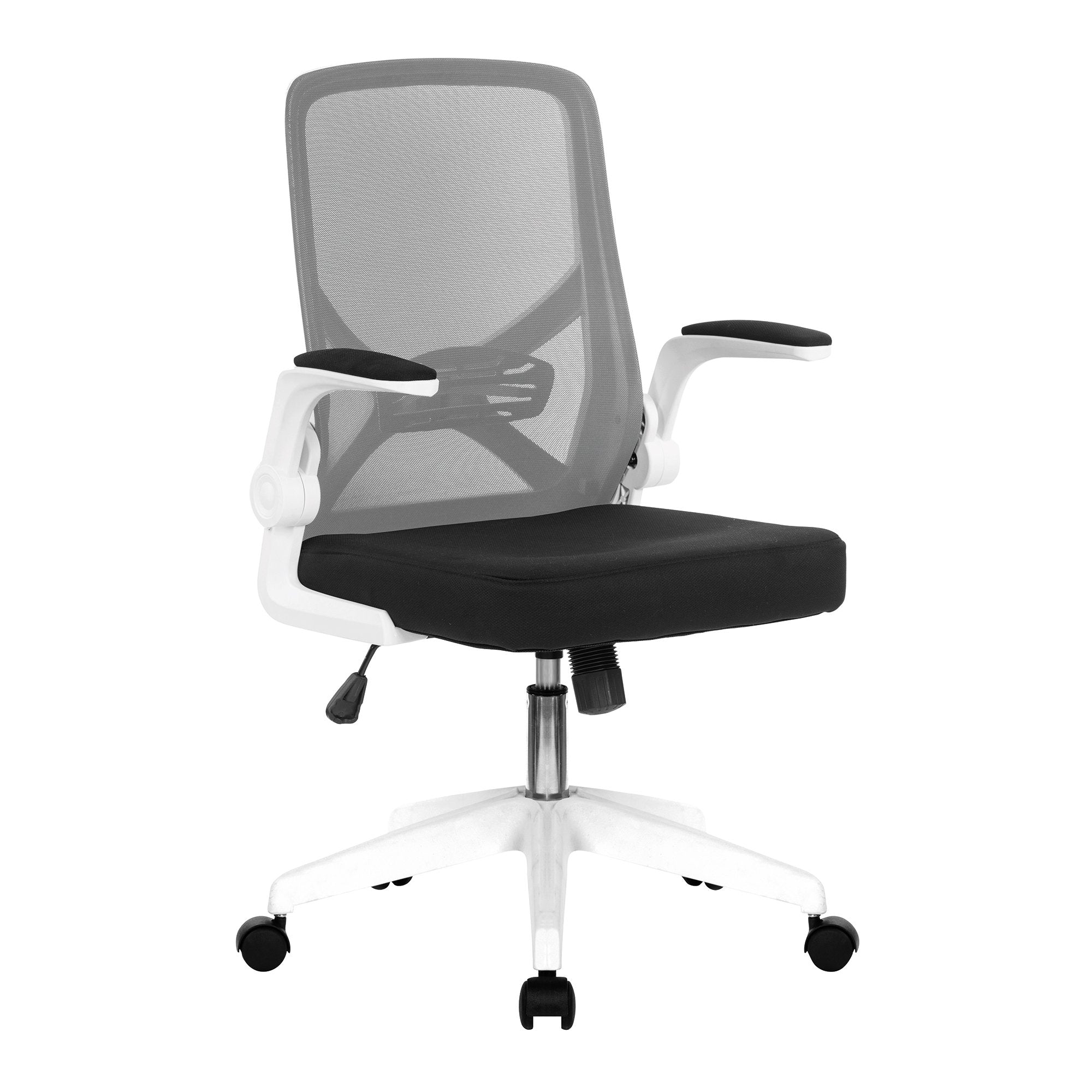 Nautilus Designs Oyster Medium Back Mesh Task Operator Office Chair With Folding Ams Grey - BCM/K523/WH-GY DD