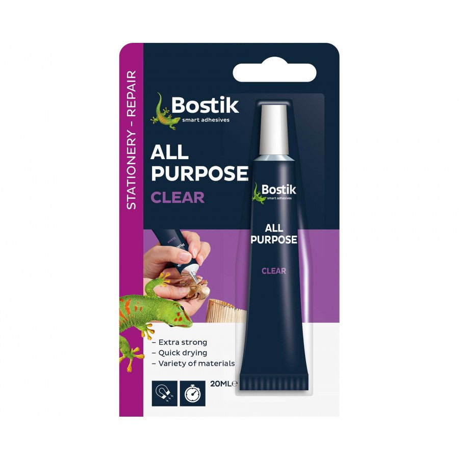 Bostik All Purpose Adhesive 20ml Clear (Pack 6) - 30813296