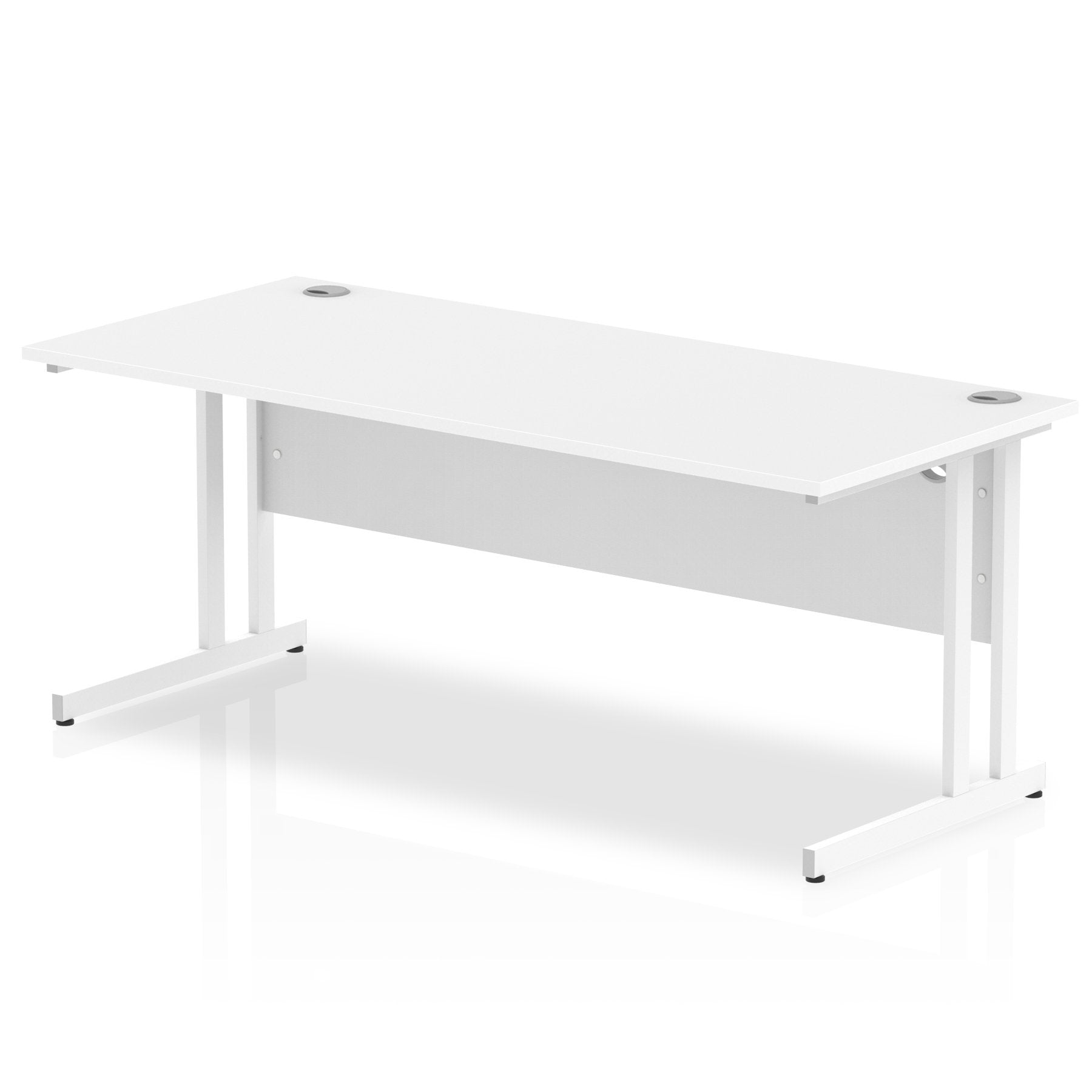 Impulse 1800 x 800mm Straight Desk White Top White Cantilever Leg MI002194 DD