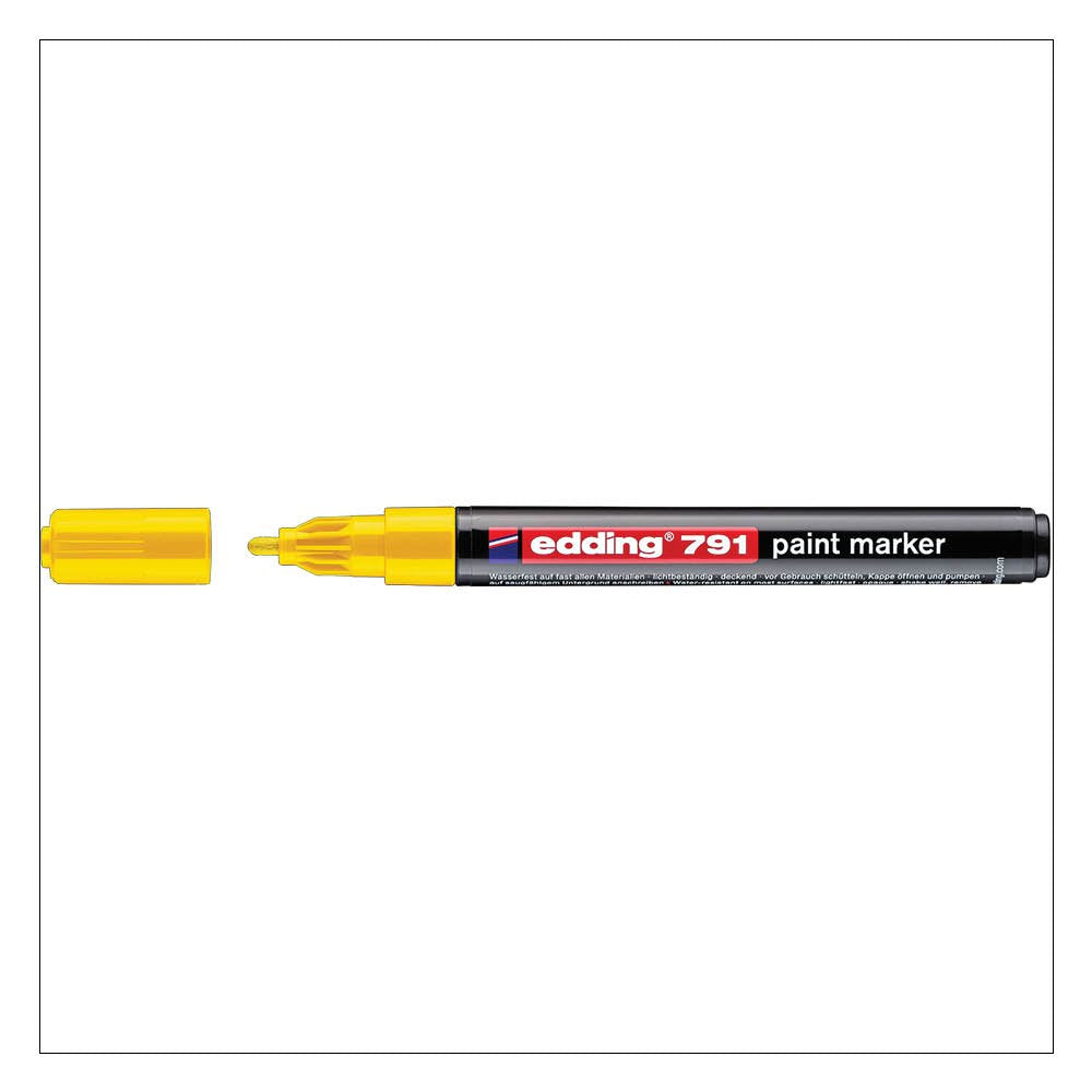 edding 791 Paint Marker Bullet Tip 1-2mm Line Yellow (Pack 10) - 4-791005