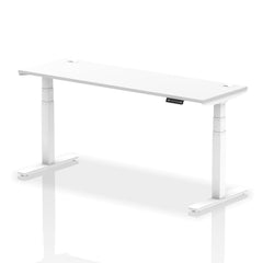 Dynamic Air 1800 x 600mm Height Adjustable Desk White Top Cable Ports White Leg HA01152 DD