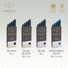 Parker Quink Long Ink Refill Cartridge for Fountain Pens Blue
