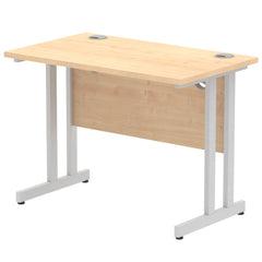 Impulse 1000 x 600mm Straight Desk Maple Top Silver Cantilever Leg MI002421 DD