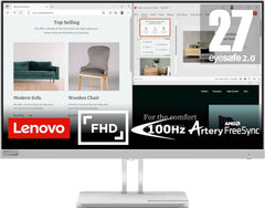 Lenovo L27e-40 27 Inch 1920 x 1080 Pixels Full HD VA Panel HDMI VGA Cloud Grey Monitor