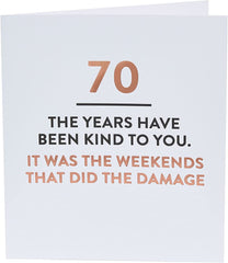Funny 70th Birthday Card