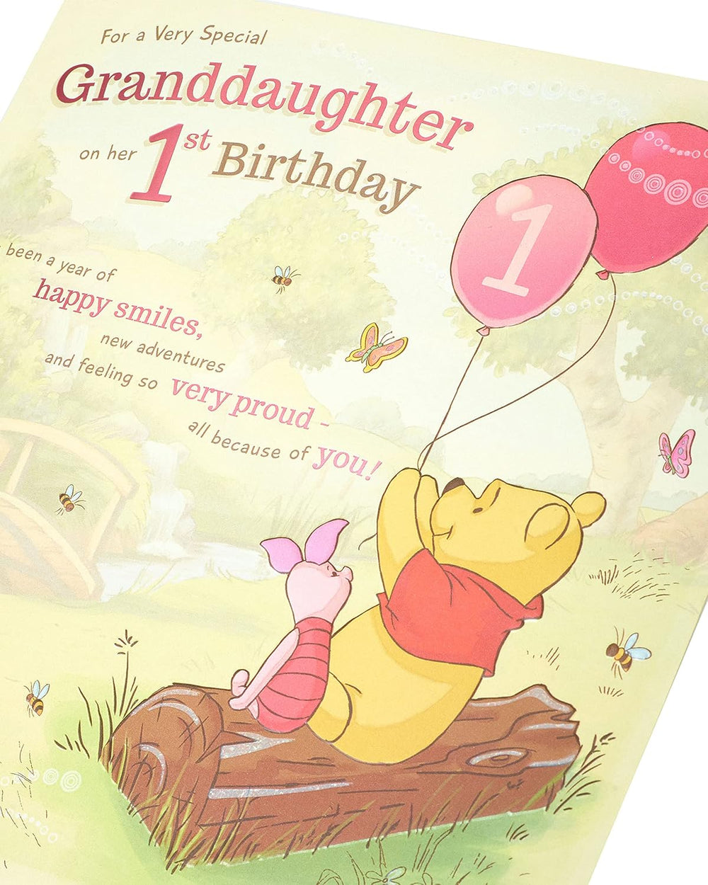 Disney's Winnie The Pooh 1st Granddaughter Birthday Card