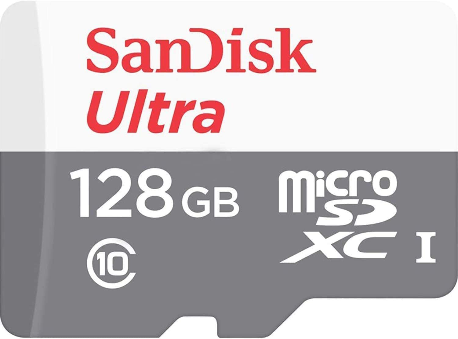 SanDisk Ultra 128GB Class 10 MicroSDXC Memory Card and Adapter