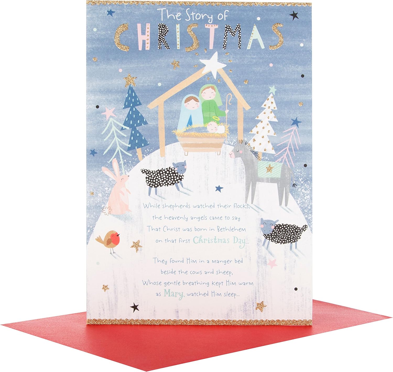 Hallmark Medium Christmas Card – The Wise Men Story Religious Design