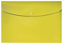 Leitz Recycle Polypropylene Document Wallet With Push Button Closure Yellow 46780015
