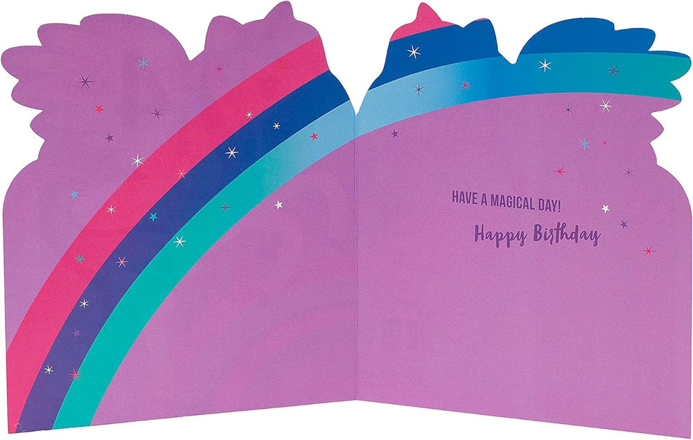 4 Year Old Girl Unicorn Birthday Card