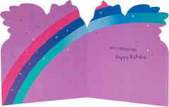 4 Year Old Girl Unicorn Birthday Card