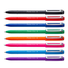 Pentel IZEE Ballpoint Pen Cap-Style 1.0mm Tip 0.5mm Line Assorted (Pack 8) YBX460/8-M