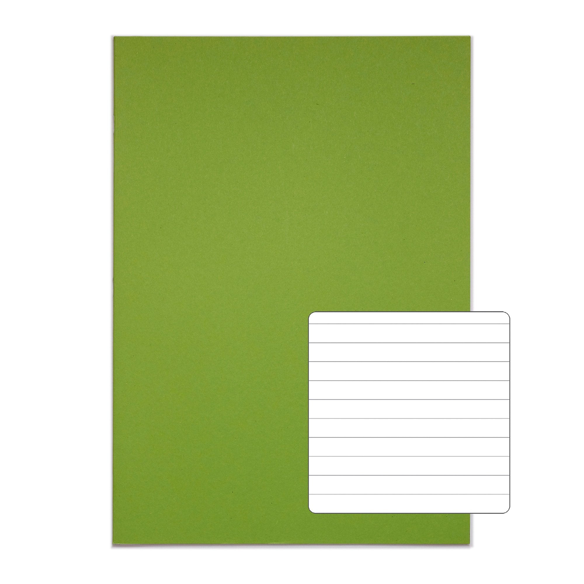 Rhino 13 x 9 A4+ Oversized Exercise Book 40 Page Ruled 8mm Light Green (Pack 100) - VDU024-120-2 DD