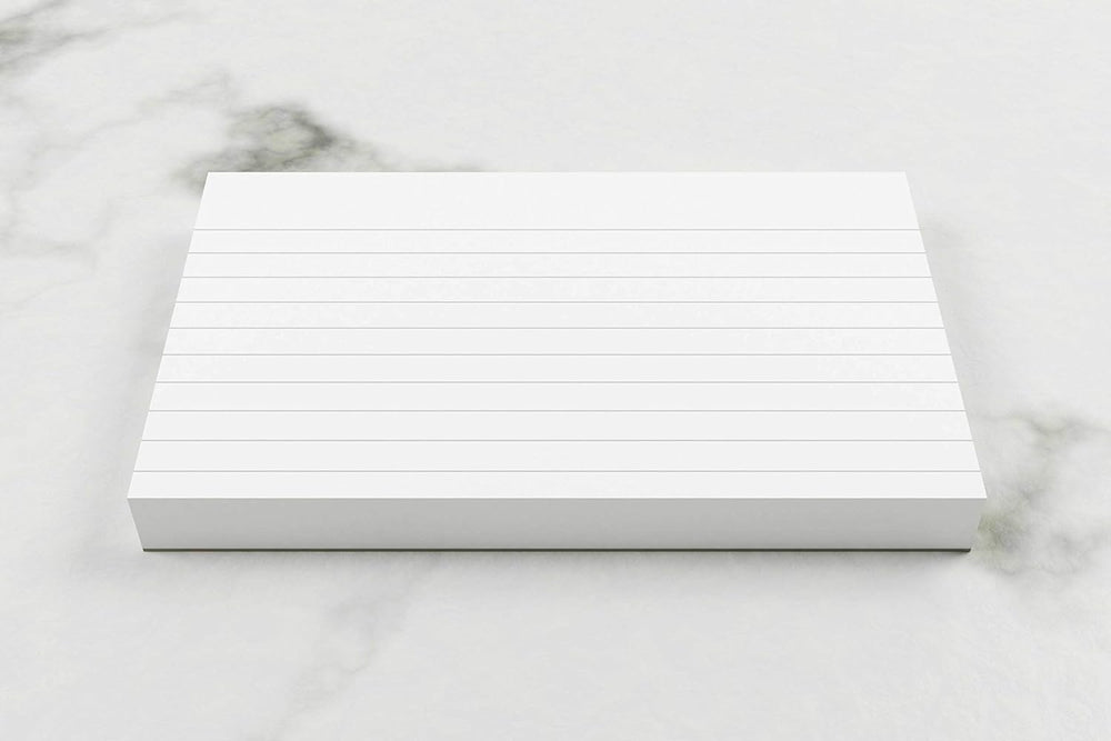 5x3" 100% Recycled Flash Cards - Lined (100 Cards) White