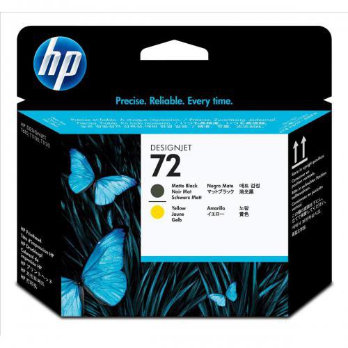 HP C9384A NO 72 Matte Blk and Yell PHead