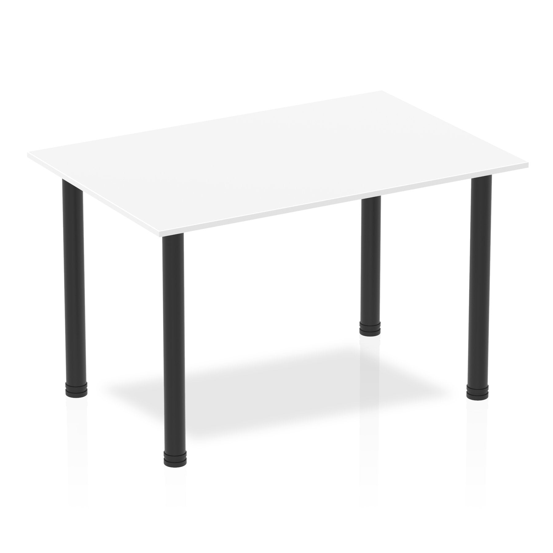 Dynamic Impulse 1200mm Straight Table White Top Black Post Leg BF00367 DD