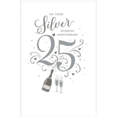 25th Silver Wedding Anniversary Card