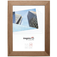 New England 3.2cm Wide Wood Certificate Frame A4 Solid Oak - NEWOAKA4PLX