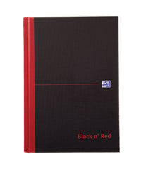 Black n Red A5 Casebound Hard Cover Notebook A-Z Ruled 192 Pages Black/Red (Pack 5) - 100080491