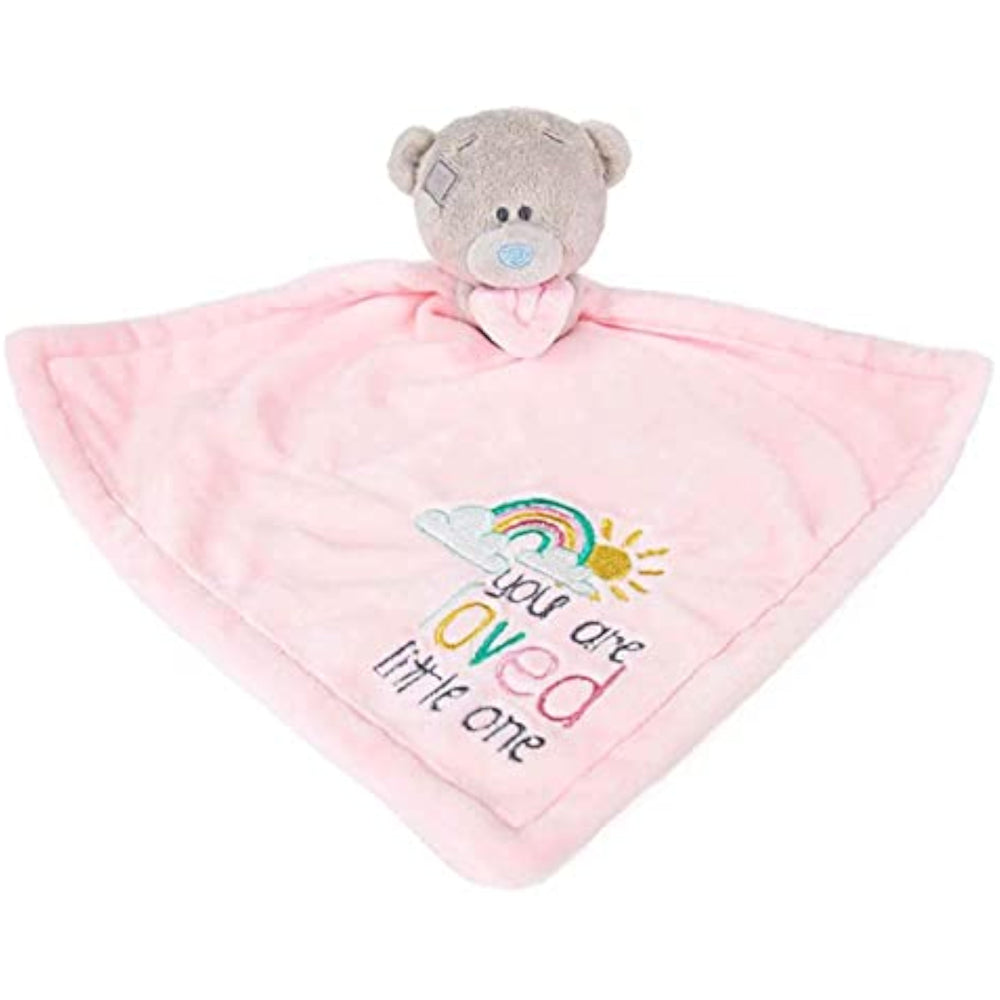 Carte Blanche Tiny Tatty Teddy "You Are Loved" baby girl comforter, soft plush baby toy with embroidered details.