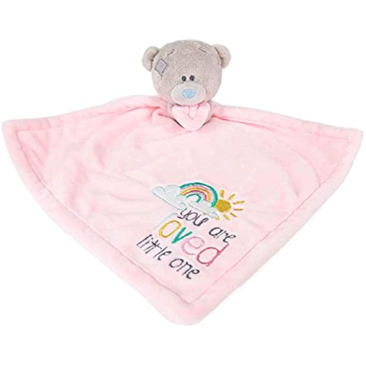 Carte Blanche Tiny Tatty Teddy "You Are Loved" baby girl comforter, soft plush baby toy with embroidered details.