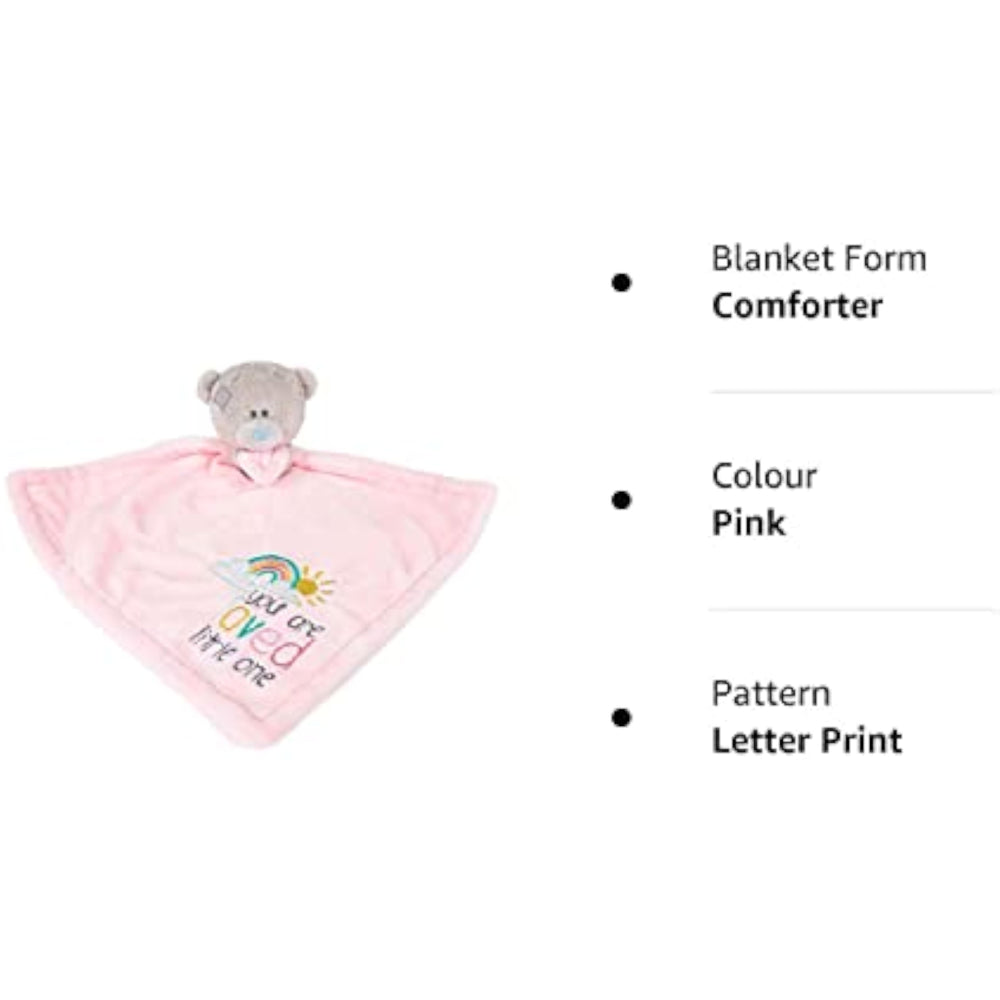Carte Blanche Tiny Tatty Teddy baby girl comforter, soft plush toy with "You Are Loved" message, designed for baby gifts and comfort.