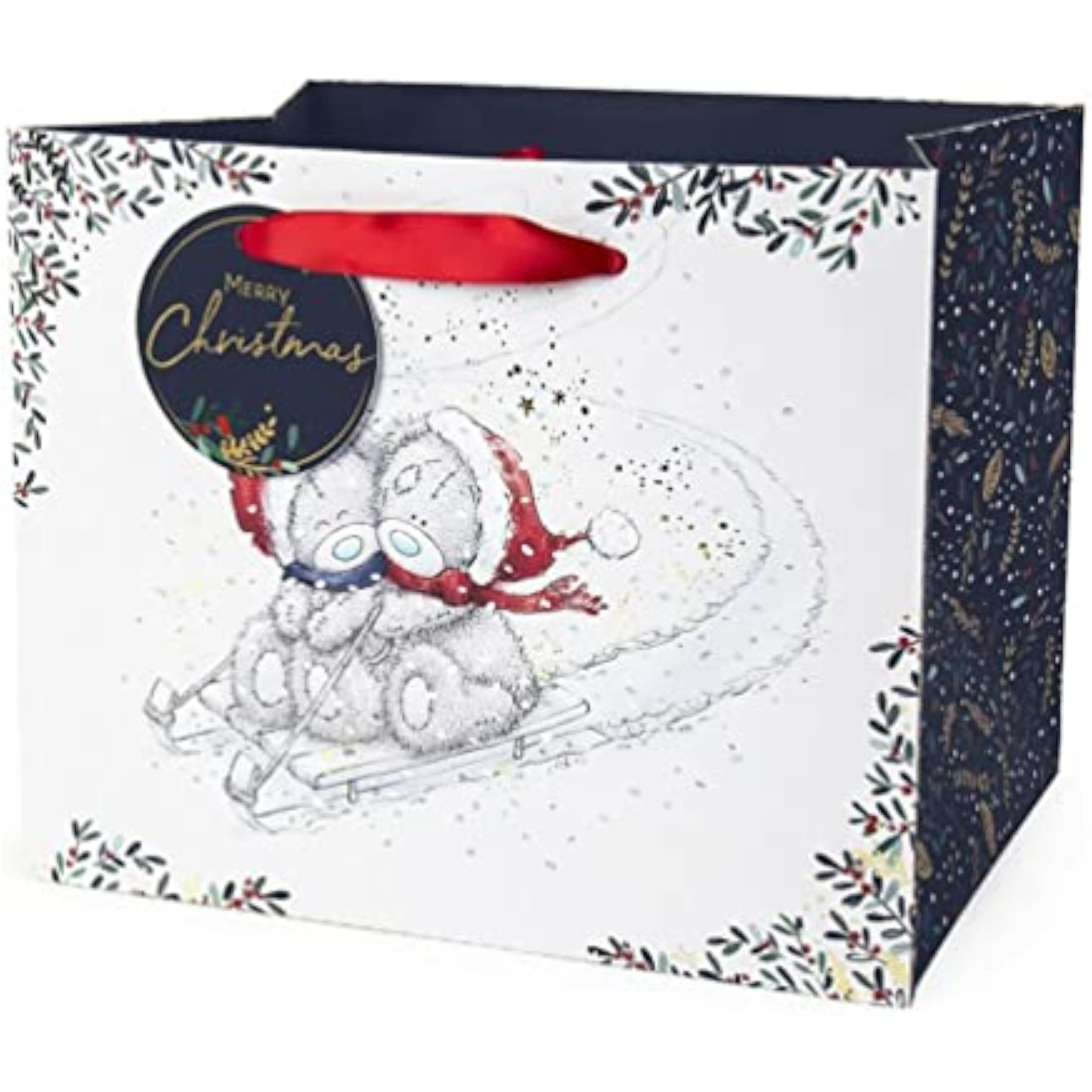 Medium Carte Blanche Me to You Bear gift bag with illustrated teddy bear design on white background.