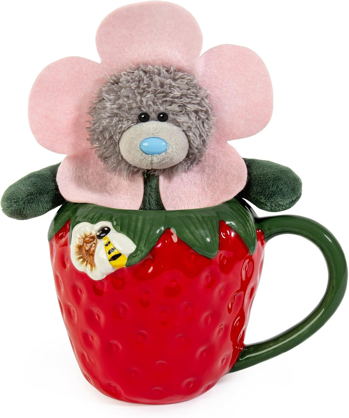 Carte Blanche Tatty Teddy gift set with hand-painted ceramic strawberry mug and plush bear, perfect for gifting or home decor.