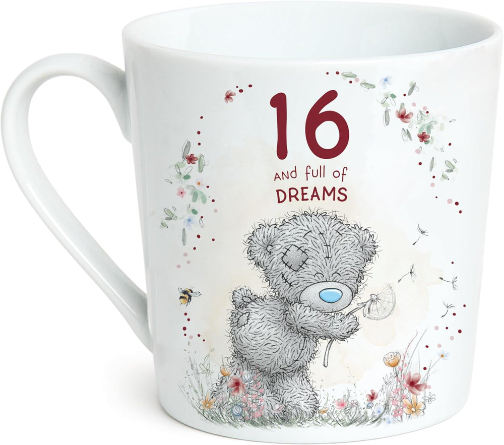 Carte Blanche Tatty Teddy 16th Birthday mug and plush gift set with a boxed presentation, perfect for celebrating special occasions.