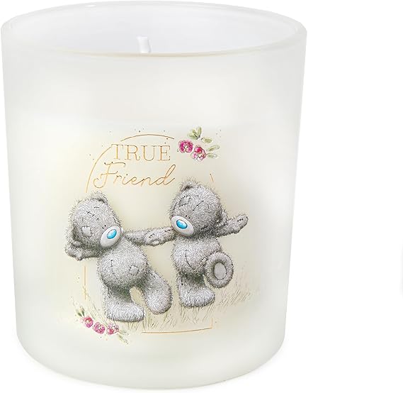 Carte Blanche Friend glass and candle gift set with a candle in a clear glass holder, perfect for thoughtful gifts.