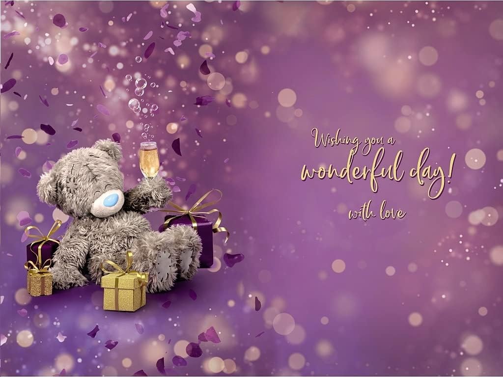 Carte Blanche 3D holographic bear teddy 60th birthday greeting card featuring a colorful, detailed design for special celebrations.