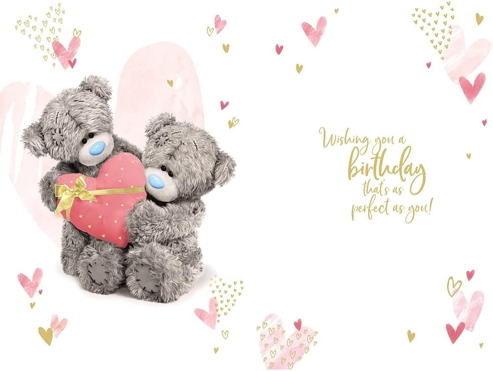 Carte Blanche 3D holographic "I Love You" birthday bear greeting card with vibrant, festive design and playful imagery.