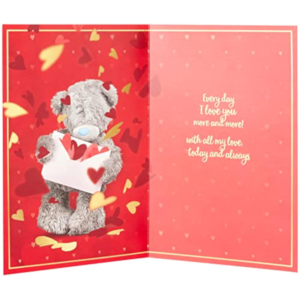 Carte Blanche anniversary greeting card featuring a husband bear illustration and envelope for special occasion celebrations.