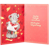 Carte Blanche anniversary greeting card featuring a husband bear illustration and envelope for special occasion celebrations.