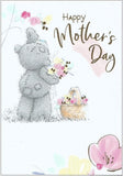Carte Blanche Bear picking flowers Mother's Day greeting card with colorful floral illustrations and charming design.